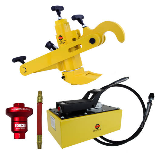 Euro style hydraulic bead breaker with pump and hose